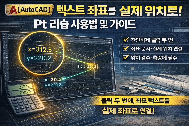 [AutoCAD] 텍스트 좌표를 실제 위치로! Pt 리습 사용법 및 가이드