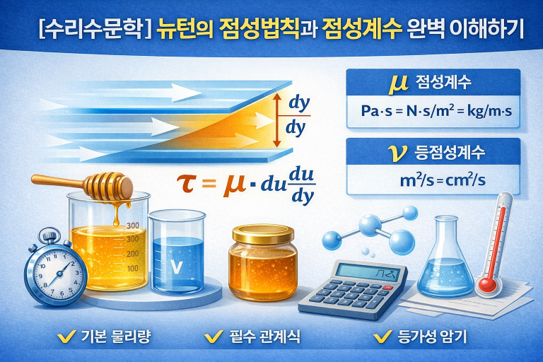 뉴턴의 점성법칙과 점성계수 이해하기