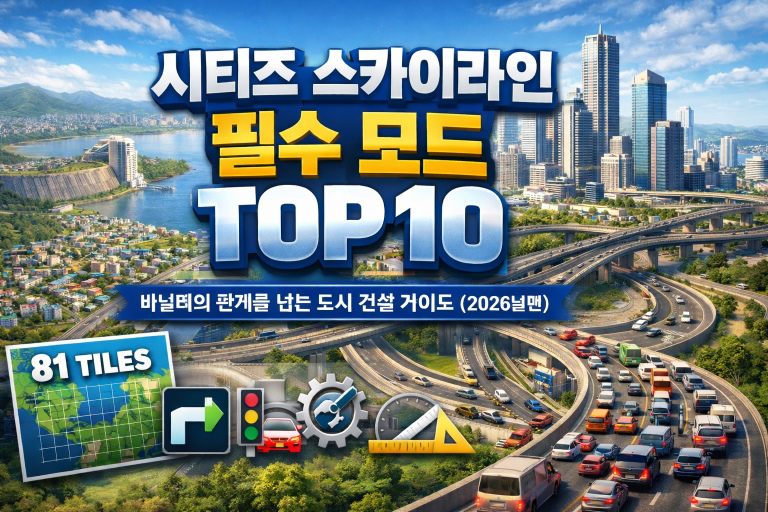 시티즈 스카이라인 필수 모드 TOP 10: 바닐라의 한계를 넘는 도시 건설 가이드 (2026년판)